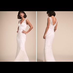 BHLDN Sorrento Beaded Ivory Wedding Dress Size 10